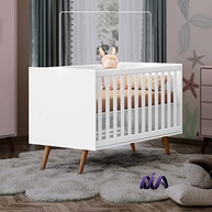 Berço Mini Cama Qencanto Retrô Qmovi Branco - Design Clássico e Conforto para Bebês - imagem 2