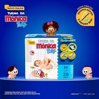 Fralda Turma da Mônica Baby Jumbo M - 28 Unidades com Tecnologia Qu4troSec - imagem 3