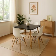 Mesa Quadrada 4 Lugares em MDF 80cm - Design Moderno para Cozinha e Sala de Jantar - imagem 3