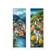 Kit 2 Quadros 18x45 Village Preto - Decore com Estilo e Qualidade - imagem 3