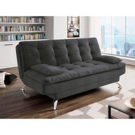 Sofá-Cama 3 Lugares Premium em Suede Cinza - Conforto e Estilo para Qualquer Ambiente - imagem 1