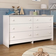 Cômoda Infantil 136cm com 6 Gavetas - Design Moderno e Espaçoso para Quarto de Criança - imagem 2
