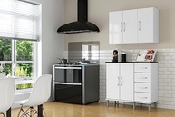 Armário Multiuso Aéreo 3 Portas com Puxador - MDP Resistente até 20kg para Cozinha e Quarto - imagem 3