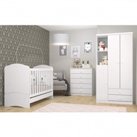 Quarto de Bebê 3 em 1: Berço, Guarda-Roupa e Cômoda - imagem 1