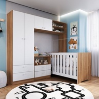 Quarto de Bebê Completo: Berço 3 em 1 + Cômoda + Guarda-Roupa - imagem 1