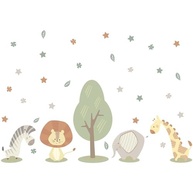 Adesivo de Parede Infantil Safari - Árvore e Animais para Decoração do Quarto - imagem 5
