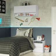 Armário Aéreo 120cm com Nicho e Prateleira Branco - Design Moderno para Quarto e Home Office - imagem 4