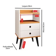 Kit Mesa de Cabeceira Retrô com 2 Unidades - Design Moderno e Funcional para Quartos - imagem 4