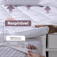 Pillow Top Queen 400 Fios Micropercal – Enchimento Grosso 600g/m², Antipilling, Respirável, Com Elástico nos 4 Cantos e Qualidade Premium (Branco) - imagem 4