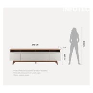 Rack Flynt 219 cm – Design Natural com Detalhes Off White Fosco - imagem 2