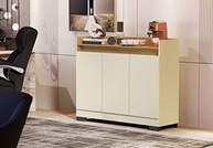 Rack Aparador com 3 Portas para Sala, Escritório ou Cozinha - Design Retro Moderno OffWhite/Nature - imagem 3