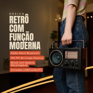 Rádio Antigo 686 Bluetooth: Som Clássico com Tecnologia Moderna para sua Casa Rústica - imagem 3