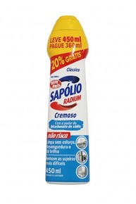 Bombril Sapólio Radium Cremoso com Bicarbonato - Limpeza Profunda e Versátil 450ml - imagem 2