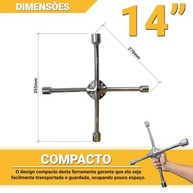 Kit Emergência Pneu Furado: Chave de Roda 14" 9 em 1 para Reparo Rápido - imagem 4
