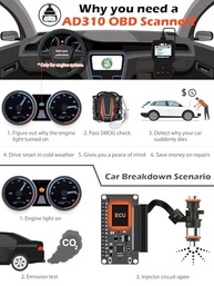 ANCEL Scanner OBD II AD310: Diagnóstico Rápido e Preciso para Seu Carro - imagem 3