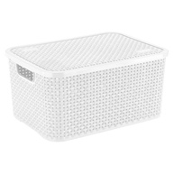 Cesto Organizador Rattan Branco M - Design Elegante e Prático para Casa - imagem 1