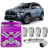 Trava Antifurto Porca de Roda Original Corolla, Hilux, SW4, Rav4, Yaris - Segurança Cromada M12x1.5MM (Kit 5 Peças) - imagem 3