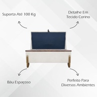 Puff Recamier Baú Bege 100 cm - Estilo Bouclé Moderno para Quarto ou Sala - imagem 5