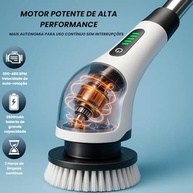 Esfregão Elétrico 9 em 1 Recarregável – Mop Giratório 360º Sem Fio para Limpeza Profunda de Pisos e Azulejos - imagem 5