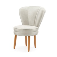 Poltrona Recepção Veludo Bege MOBLAN - Assento Confortável e Design Moderno - imagem 1