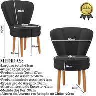 Cadeira Poltrona para Recepção em Veludo Preto | Design Moderno e Confortável MOBLAN - imagem 4