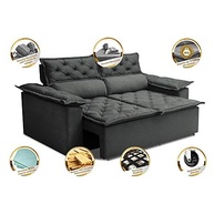 Sofá Retrátil e Reclinável Cama Inbox Compact 1,50m em Tecido Suede Velusoft Cinza - Conforto e Estilo Moderno - imagem 4