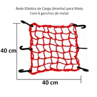 Kit 2 Redes Aranha Elásticas 40x40 + 2 Cordinhas: Segurança e Praticidade para sua Moto ou Bicicleta - imagem 3