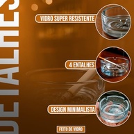 Kit 3 Cinzeiros de Vidro Transparente Redondo Clássico - Elegância e Praticidade para sua Mesa - imagem 5
