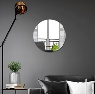 Espelho Banheiro Multiuso Lapidado Redondo 50cm com Pendurador - Design Sofisticado e Fácil Instalação - imagem 1