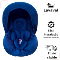 Kit 5 Peças Bebê Conforto: Capa Protetor Cinto, Capota e Redutor (0-13kg) - Azul Marinho - imagem 4
