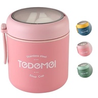 Pote Térmico Rosa 530ml com Colher - Aço Inox para Frutas, Sopas e Refeições Práticas - imagem 2