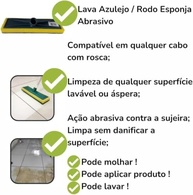 Rodo Abrasivo Refil com Esponja 26 cm - Limpeza Profunda para Pisos, Azulejos e Piscinas - Kit com 4 Unidades - imagem 3
