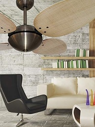 Ventilador de Teto Bronze 4 Pás Volare Office Pétalo Palmae Natural 220V – Estilo e Conforto Refinado - imagem 3