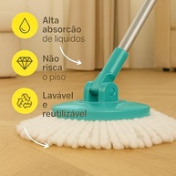 Kit 2 Refis para Mop Giratório 360° - Microfibra Absorvente 27cm - imagem 3