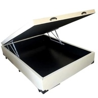 Cama Box Baú Casal 48cm Reforçada com Blindagem em Corino Branco - imagem 2