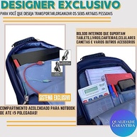 Mochila Masculina Feminina Notebook Anti Furto Reforçada Semi Impermeável Escolar Faculdade Trabalho Viagem Resistente Executiva Cabo De Aço Saída Usb SAÍDA Fone DE OUVIDO - imagem 5