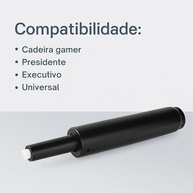 Pistão a Gás Universal para Cadeira Gamer e Escritório - Classe 3, 150kg, Reforçado, Preto - imagem 4