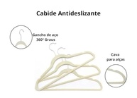 Kit 50 Cabides Reforçados de Veludo Antideslizante com Gancho 360° - Organize seu Guarda-Roupa com Estilo - imagem 3