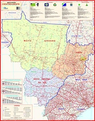 Mapa Político Região Centro-Oeste do Brasil Gigante 89x117cm - Completo e Durável - imagem 2