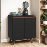 Balcão Madesa Reims 70 cm 2 Portas – Design Moderno e Resistente em Preto - imagem 3