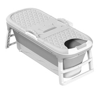 Banheira Ofurô Dobrável Portátil Cinza 117 cm com Suporte - Relaxamento Total em Qualquer Lugar - imagem 4