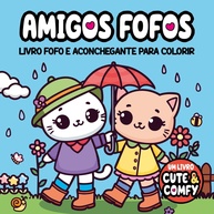Livro de Colorir Adulto Cute & Comfy - Amigos Fofos: Relaxamento e Criatividade - imagem 1