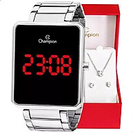 Relógio Champion Digital Prata com Kit de Joias – Estilo e Elegância - imagem 1