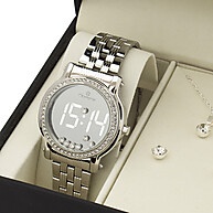 Relógio Champion Digital Prata com Strass – Elegância e Tecnologia - imagem 1