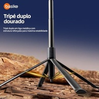 Tripé Basike 1,8m: Selfie, Celular e Câmera com Controle Remoto e Base Reforçada - imagem 3