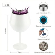 Taça Térmica 2-em-1 410ml Inox com Haste Removível - Ideal para Gin, Vinho e Drinks - imagem 4