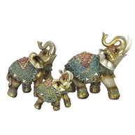 Conjunto de 3 Elefantes Decorativos em Resina - Simbolismo de Sabedoria e Sorte - imagem 2