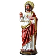 Imagem do Sagrado Coração de Jesus em Resina - 20cm, Importada, Decoração Sagrada Elegante - imagem 2