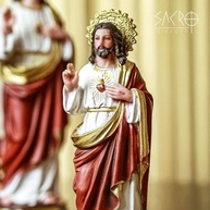 Imagem do Sagrado Coração de Jesus em Resina - 20cm, Importada, Decoração Sagrada Elegante - imagem 4