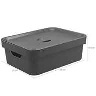 Caixa Organizadora Cube M com Tampa - Cinza Chumbo | Alta Resistência e Design Moderno - imagem 4